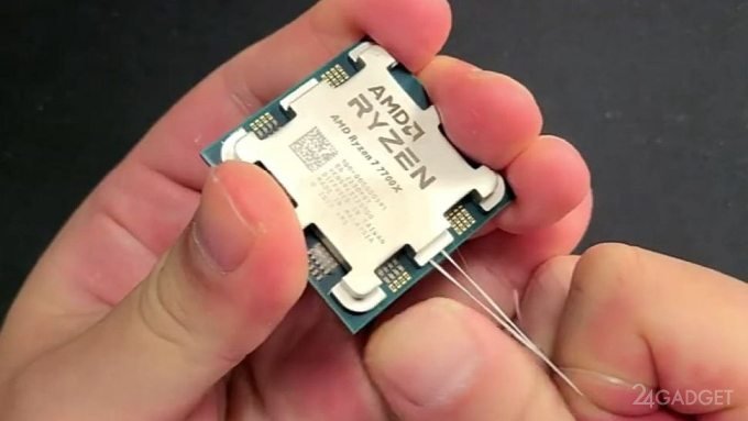 Блогер скальпировал процессор Ryzen 7000 c помощью зубной нити (2 фото + видео)