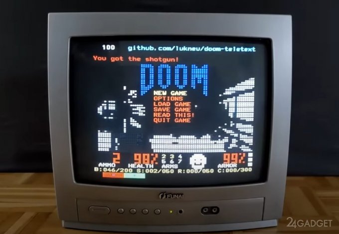 Игру DOOM запустили на старом телевизоре в виде телетекста (2 фото + видео)