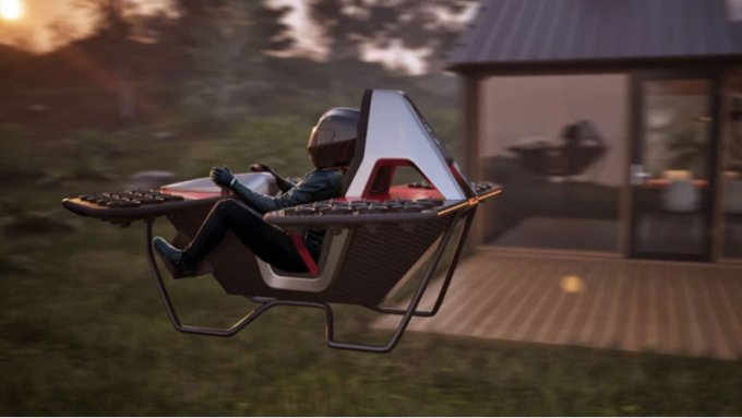 Летающий мотоцикл Leo Flight впервые показали широкой публике и объяснили как купить (5 фото)